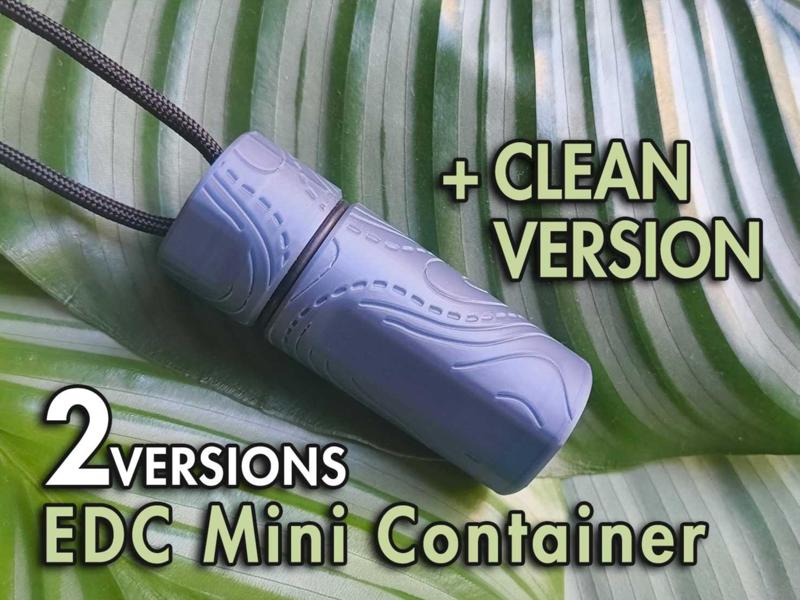 EDC topo mini Container - 2 Versions, paracordhole