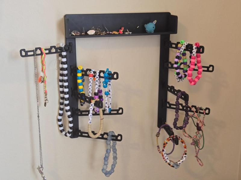 Wall-Mounted Jewelry and Bracelet Holder