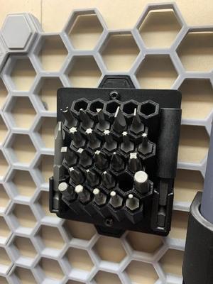 Honeycomb wall - 32 hex bit holder   