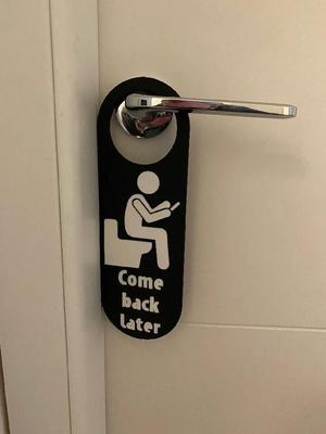 Toilet Sign - Man with Mobile   