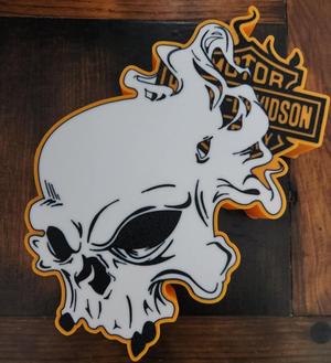 Harley Davidson Flame Skull Light box