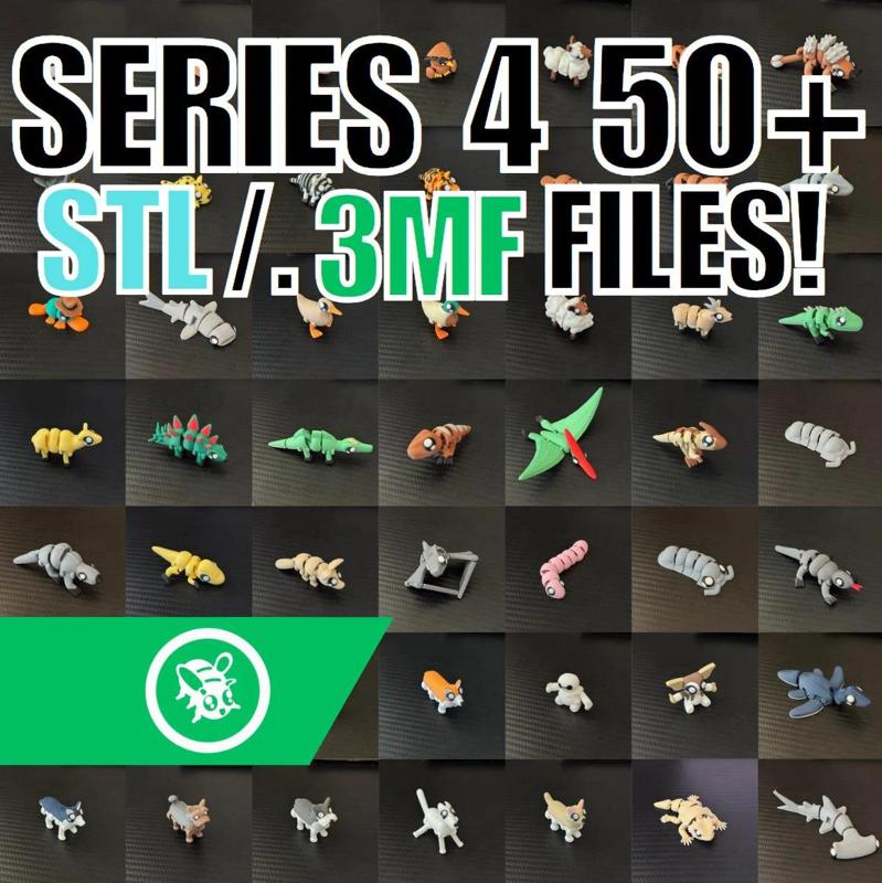 SERIES 4 Articulated Cute Animals Pack! | 50+ .3MF/.STL Files For 3D Printing!