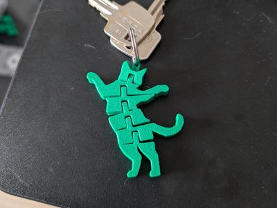 Dancing cat keychain flexi