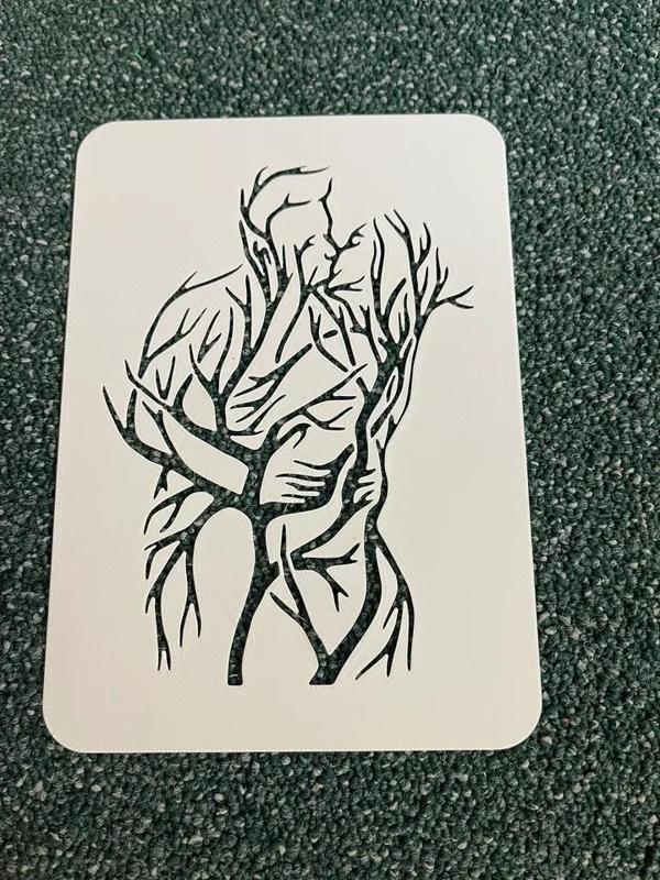 Man with Woman Art - Stencil template   