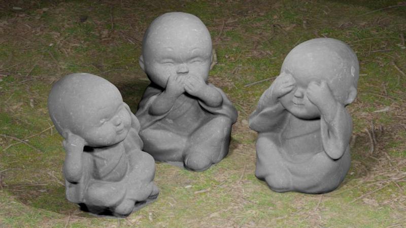 3 cute litte Buddah figures - smoothed