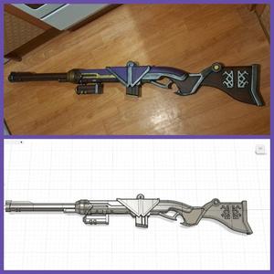 CAITLYN ARCANE SKIN RIFLE 3D MODEL COSPLAY