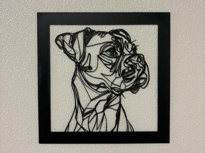 Dog lineart frame decoration Boxer