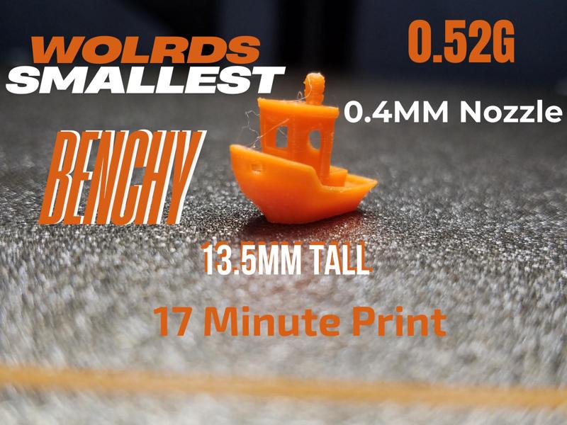 Worlds Smallest Benchy | Only 0.52g | 0.4MM Nozzle