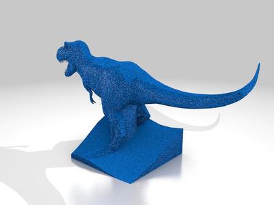 Dinosaurs on a volcano