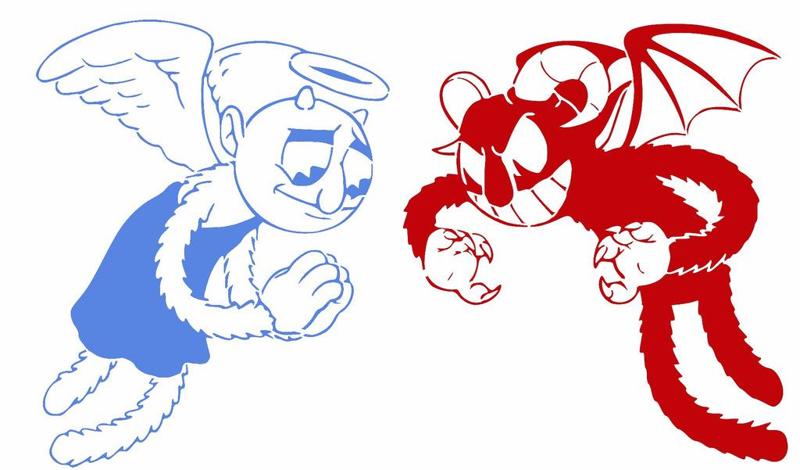 Angel and Demon stencil