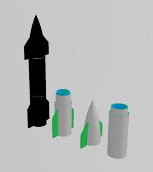 Starship flying model with engine mount