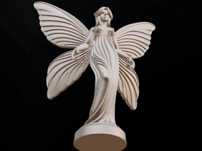 Graceful Fairy Angel 3D Printed Shelf Sculpture