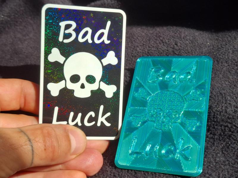 good luck/ bad luck dual side card
