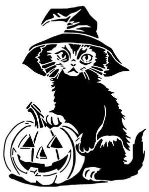 Halloween Cat stencil