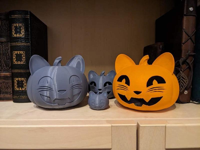 Cat-o'-lantern - cat shaped jack-o'-lantern