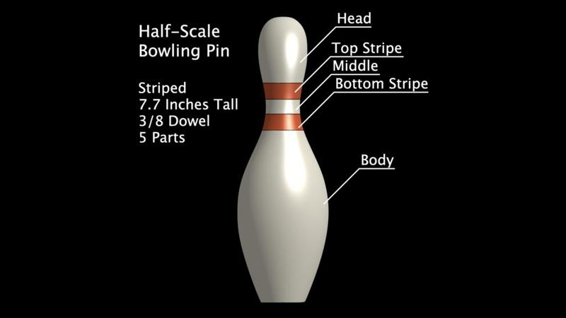 Half-Scale Bowling Pin (Striped)