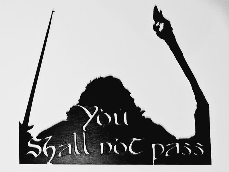 You Shall not pass ! Wall art 2D - Lotr