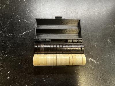 Checkers storage box for Backgammon pieces