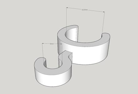 Clipon hook for a 19mm pipe
