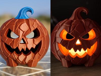 Geometric Jack-o’-Lantern LED Pumpkin
