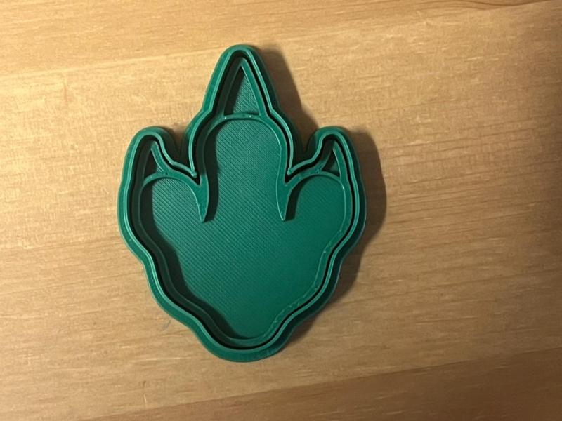 dinosaur foot cookie cutter and stamp