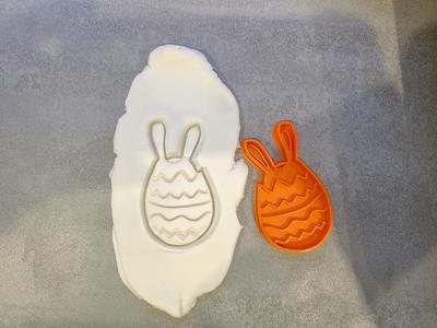 Easter egg with bunny ears cookie cutter