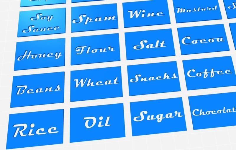 30 different labels 25x40mm for your kitchen and pantry