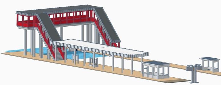 H0 gangbro  - footbridge - Fußgängerbrücke