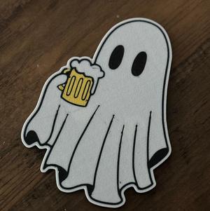 Ghost with beer Magnet / Keychain