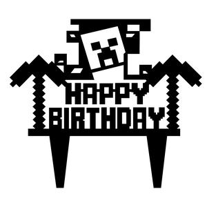 7 SETS OF MINECRAFT TOPPER CAKE AND NUMBER