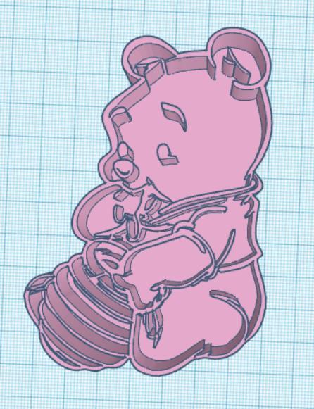 Cookie cutter and stamp for winnie pooh cookies