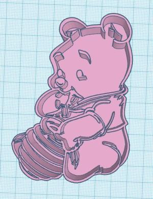 Cookie cutter and stamp for winnie pooh cookies