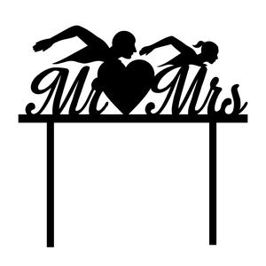 Topper cake wedding wedding wedding wedding couple swimming swimmers