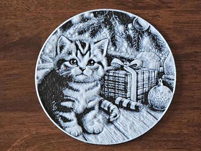 Christmas Kitten Coaster