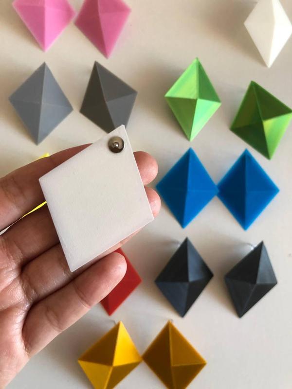 Earring rombo pendant aro easy hoops