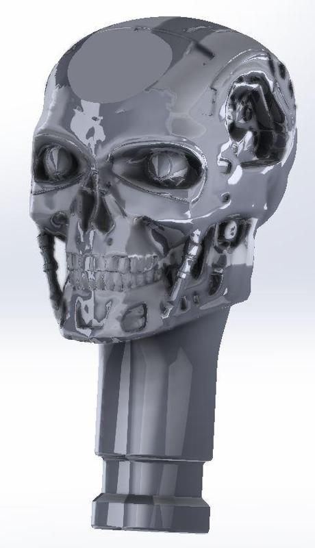 Gear knob Terminator T800 skull