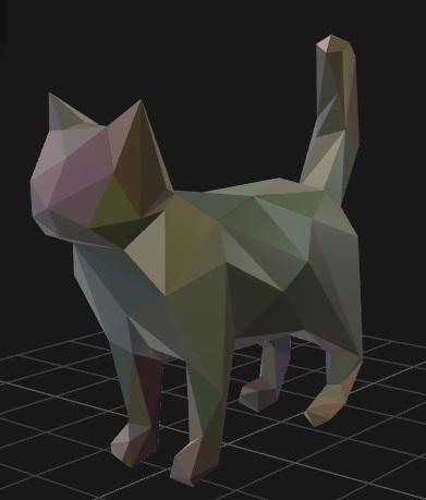 cool cat shitting low poly figurine