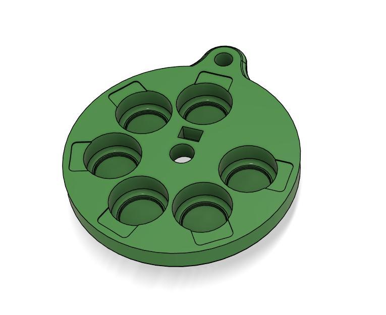 Battery Case for Hearing Aid Batteries (675 Blue) as a Keyring