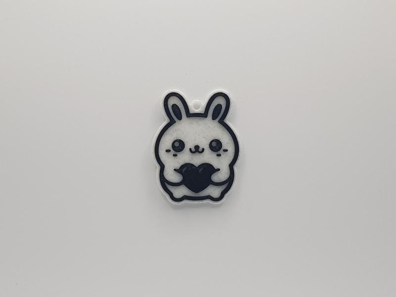 Bunny with Heart Keychain