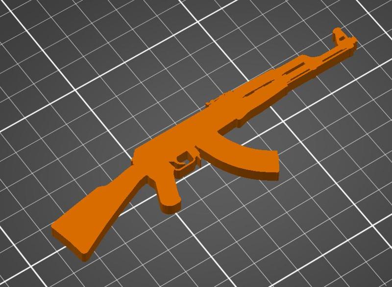 AK-47 - wall art - keychain