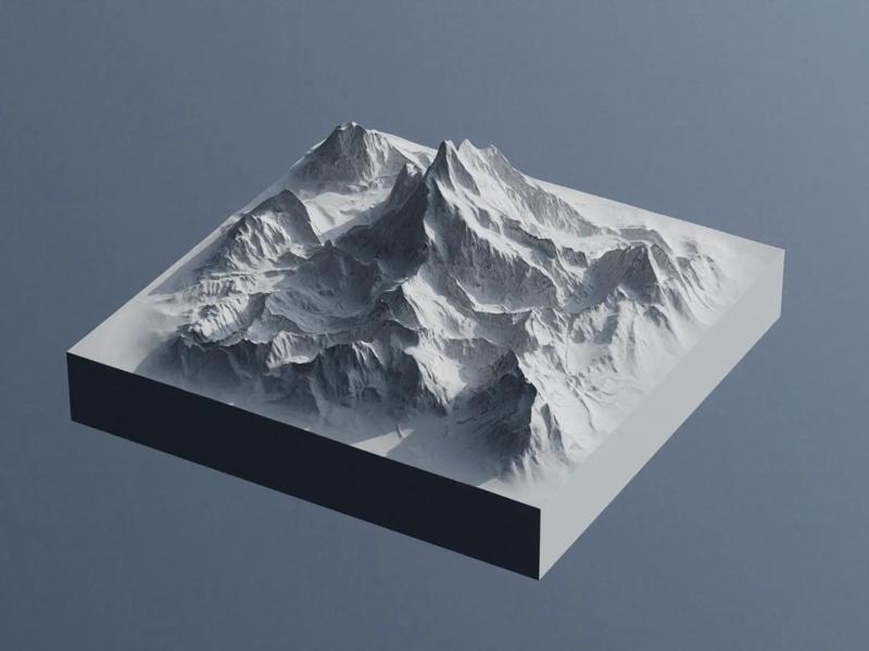 A miniature snow mountain range model, suitable for diffusers, figure bases, or other decorative purposes