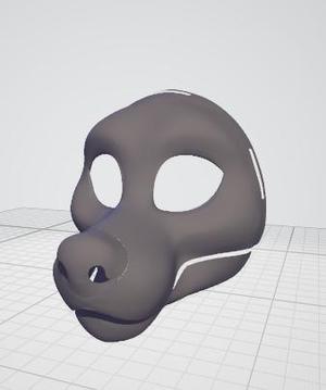 Canine mobile jaw fursuit head base