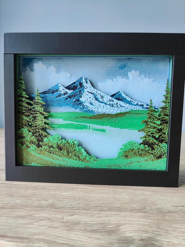 Bob Ross Painting Shadow Box