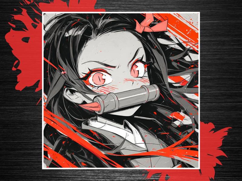 Chibi Nezuko Hueforge Panel 200x200