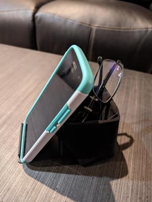 Eyeglass/phone holder - with single compartment