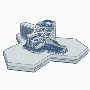 Sci-Fi Ruined Building 10 Hex Map Scale HMSSFR010