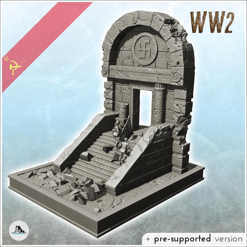 Soviet soldiers with flag liberating building in Berlin (2) - (pre-supported version included) Soviet army WW2 Second World World East front Ostfront