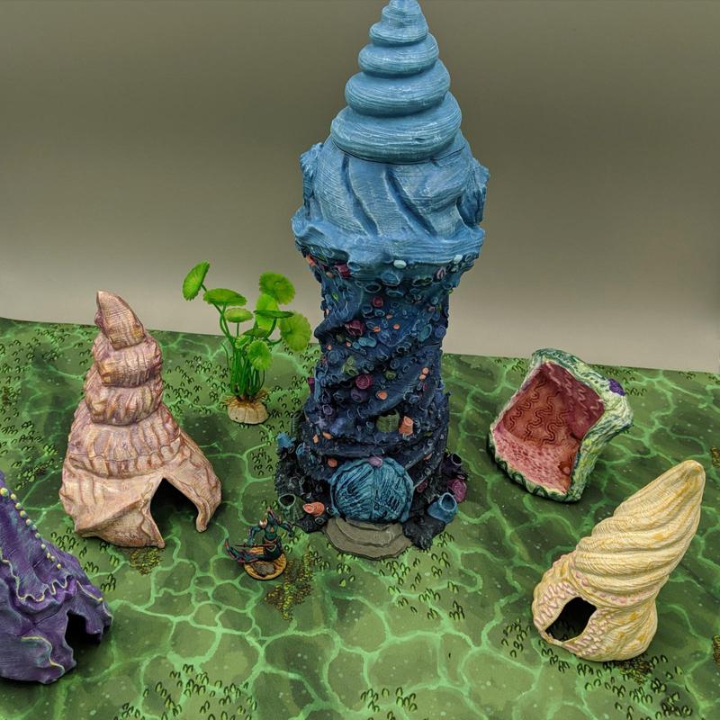 Aquatic Shell Homes and Coral Tower [SUPPORT-FREE]