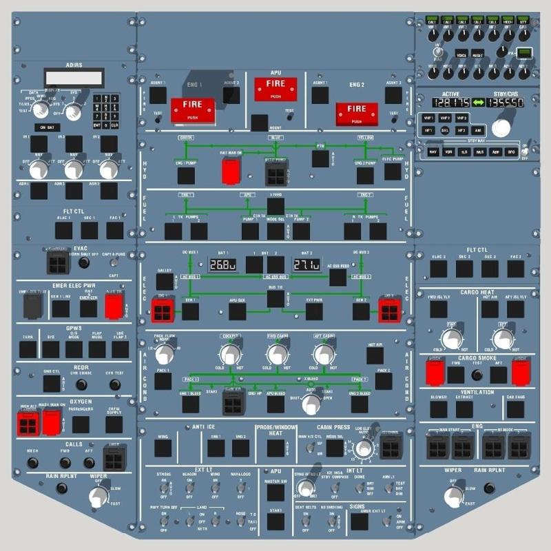 A320 Full Overhead Panel