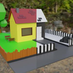 Simple house with garden